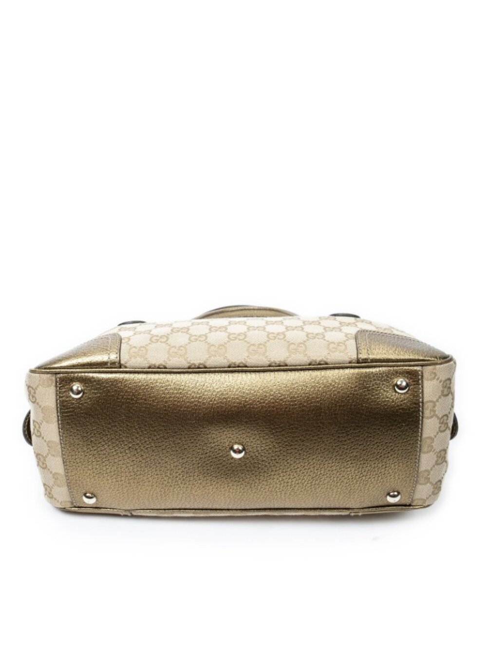 Gucci Princi Boston Beige Gold GG Canvas Messenger Bag - Picture 6 of 10